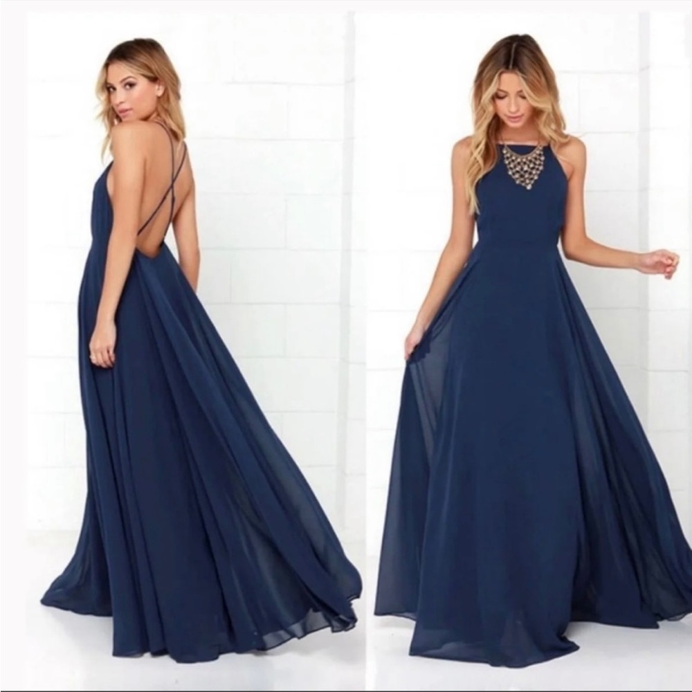 Lulus Mythical Kind of Love Navy Maxi Dress